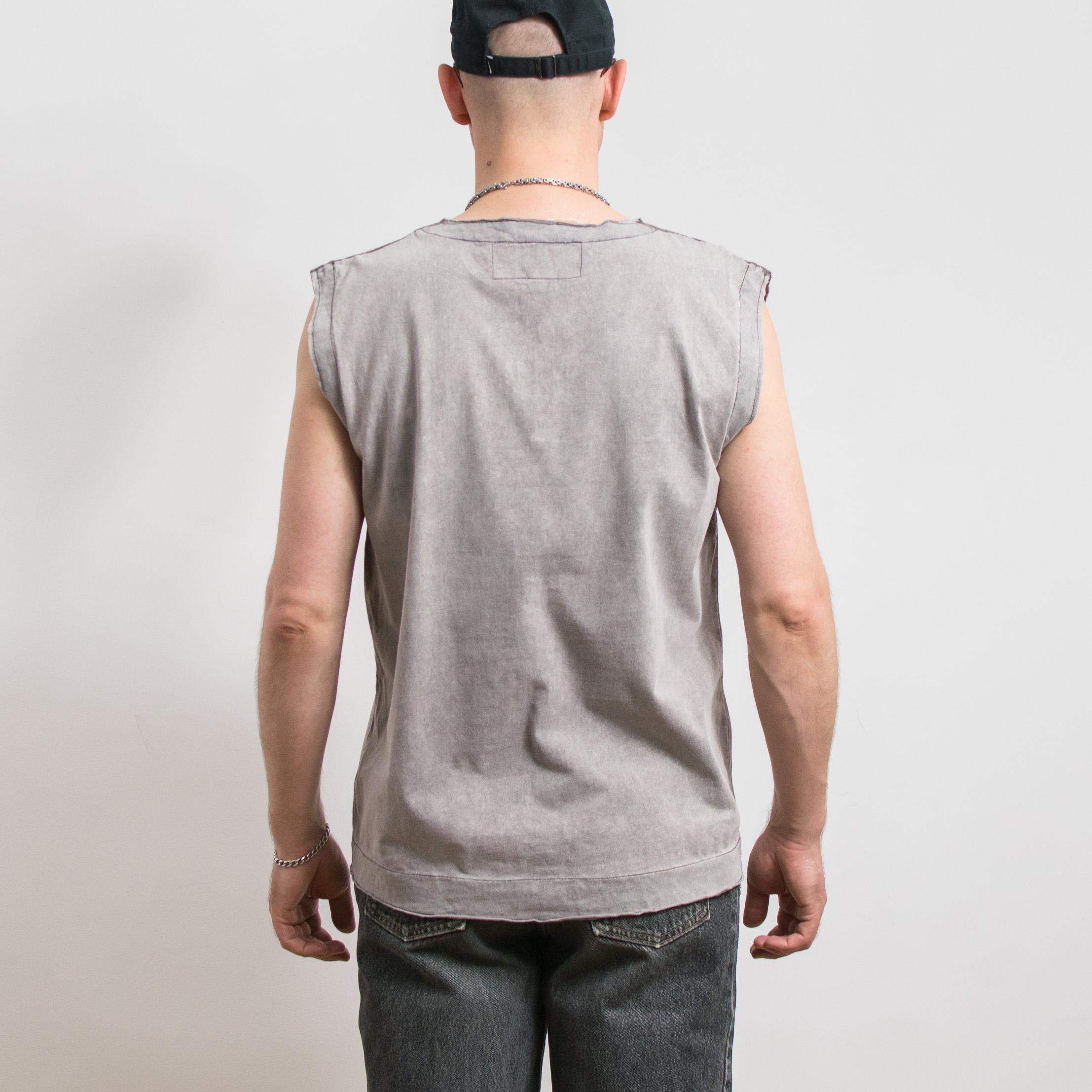 Tank Top Vintage Y2K | Grunge Sleeveless Shirt Gray Military
