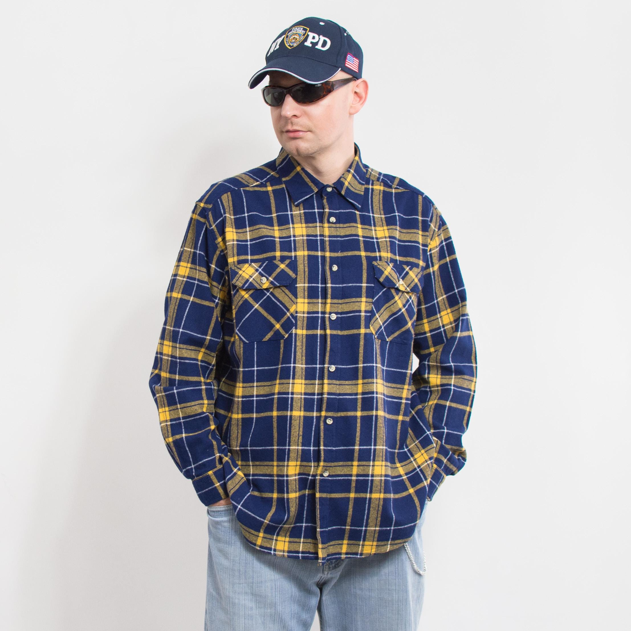 Flannel Shirt Plaid Button Down Tartan Men Size XXL/XXXL - Etsy