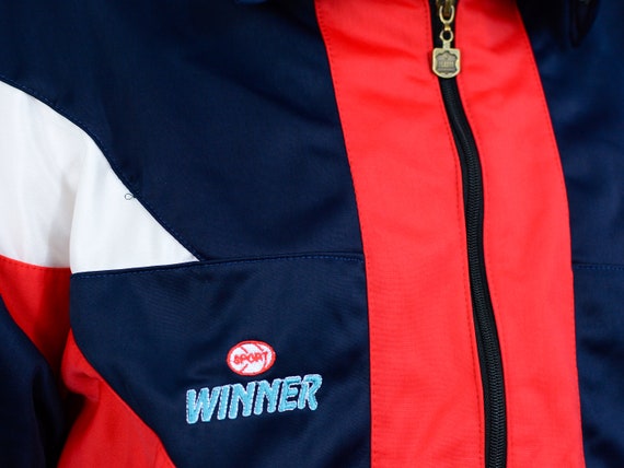 Vintage 90s Track Jacket: Navy Blue & Red XXL - Etsy