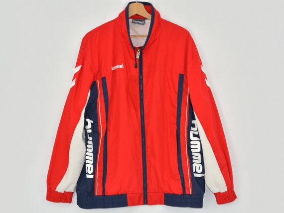 Hummel chaqueta deportiva rojo cortavientos Vintage tracksuit hipster  sudadera vieja escuela de gran tamaño ropa activa L -  México