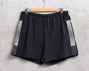 Nike Athletic Shorts in Black | loose fit running gym | men's size L