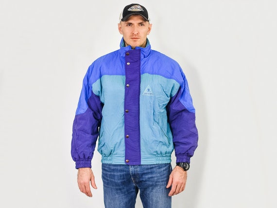 Ski Jacket Vintage Puffy Ski Blue Let s Jet 90 s Skiwear Snowboard