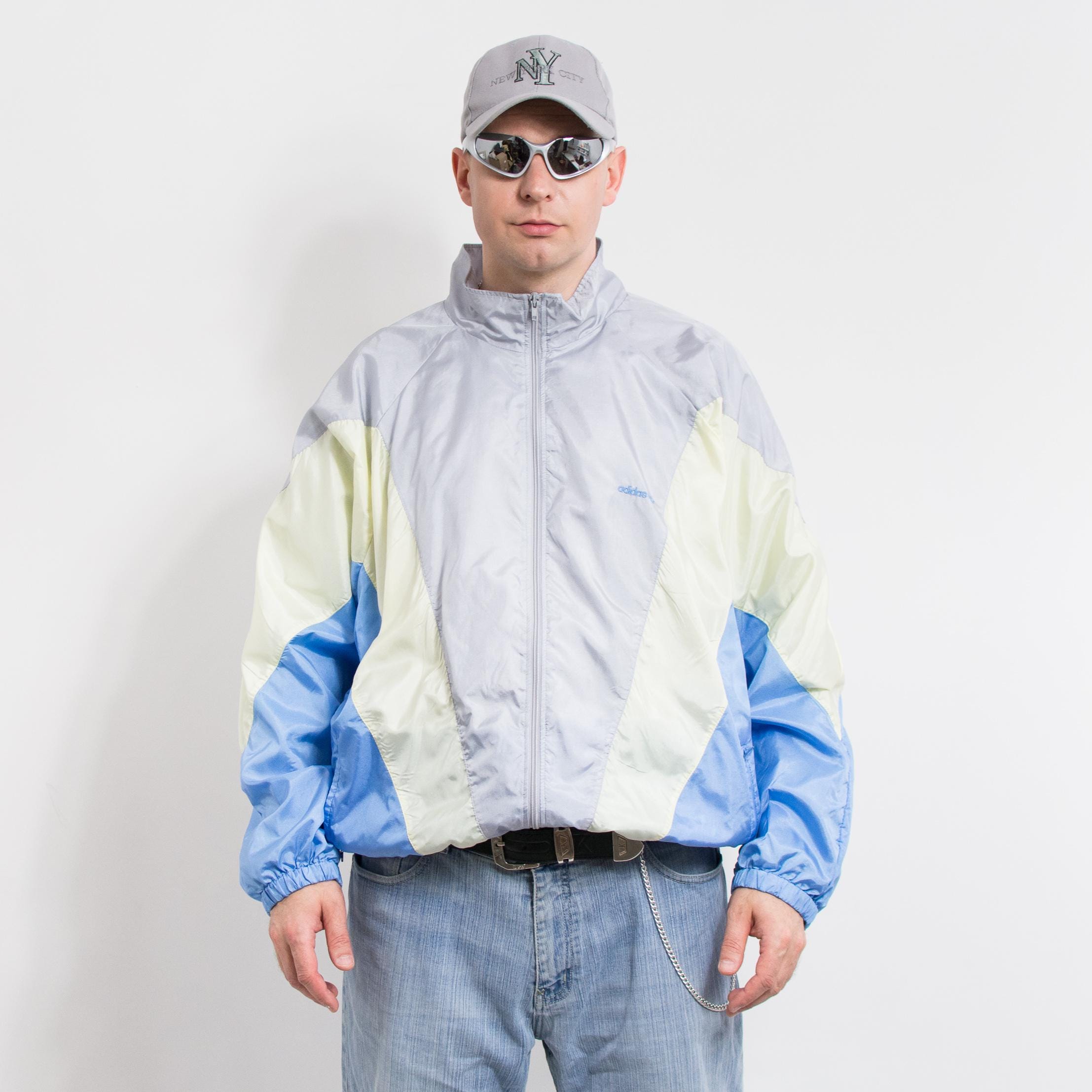 【80s】 adidas trackjacket xl相当 ADIDAS 80's Track Jacket Vintage Shell Colorblock Men Size XXXL