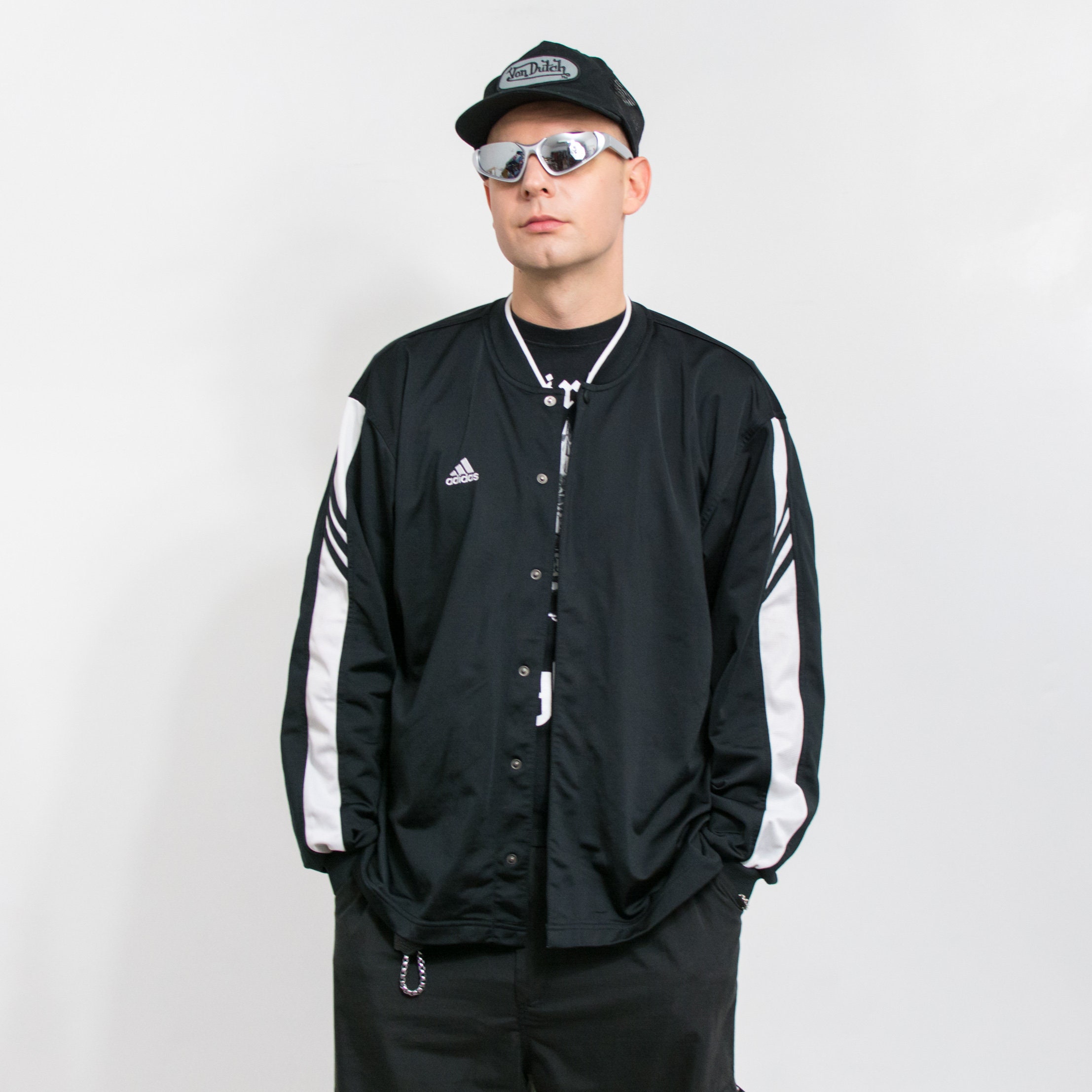 ADIDAS 90's Tracksuit Top Vintage Black Track Jacket Men Size L - Etsy