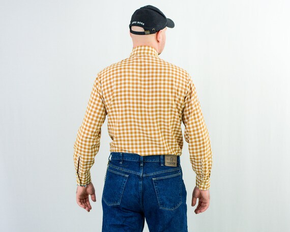 70s check shirt vintage button down collared top … - image 5