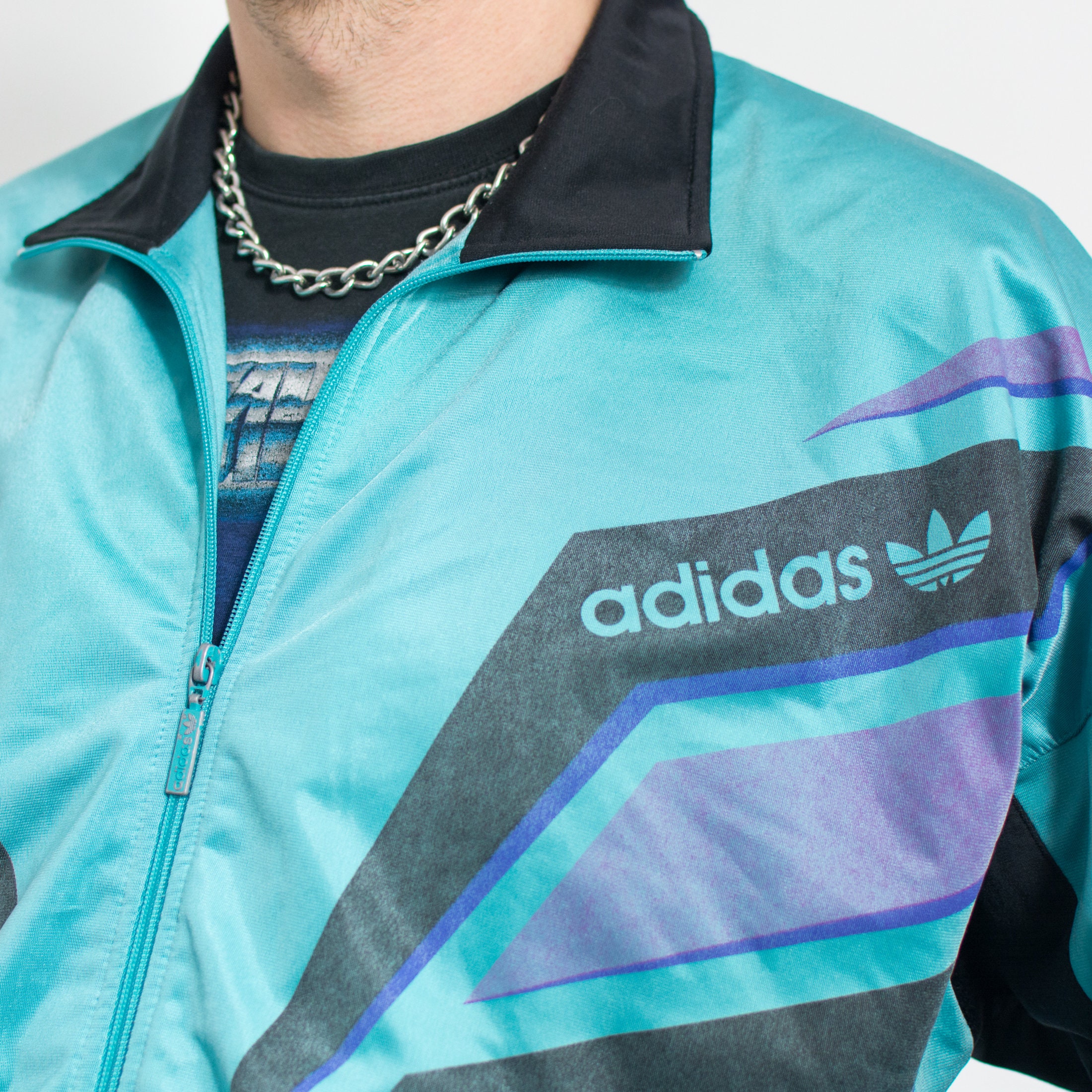 ADIDAS 80's Vintage Track Jacket Zip up Multi Color Men Size M - Etsy