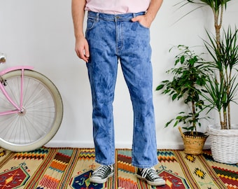Vintage Wrangler Acid Wash Jeans W38 L30: 90s High Waist Denim