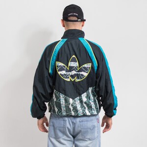 ADIDAS Vintage 80s Track Jacket | nylon trefoil logo rare windbreaker | men's size L