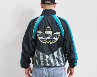 ADIDAS 90's Vintage Track Jacket Zip up Multi Color Men Size