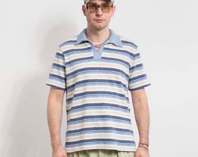 1980s Lacoste Polo Made in France Lavender Preppy Collared Short