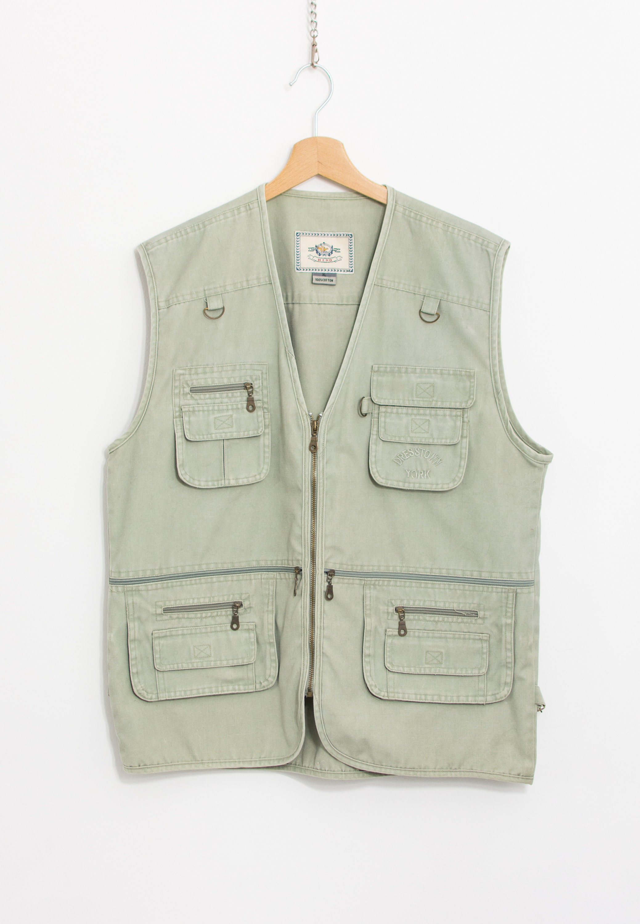 ウェア 90s LAND'S END fisherman vest Fishing Vest Vintage Denim Cargo 90's Sleeveless Jacket Men
