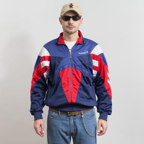 Veste De Course Hummel Vintage Années 80-90 - Vert/Violet/Bleu, état Excellent