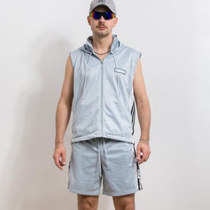 Adidas Vintage 90s Tracksuit Set | sleeveless hoodie with shorts | men&#39;s size M