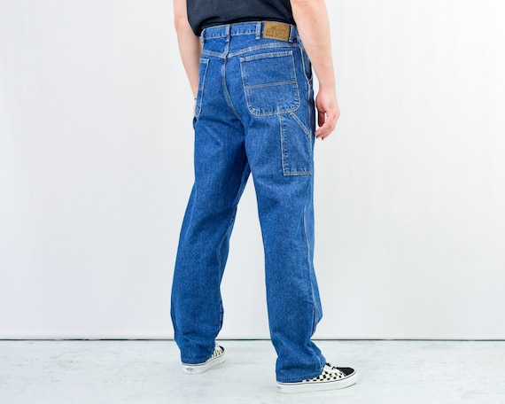 Wide Leg Jeans Vintage Y2K Skate Pants Blue Denim Trousers - Etsy