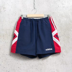 Vintage 90s Adidas shorts | blue red | embroidered logo | men&#39;s size M