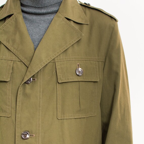 Vintage light jacket military parka in khaki gree… - image 6