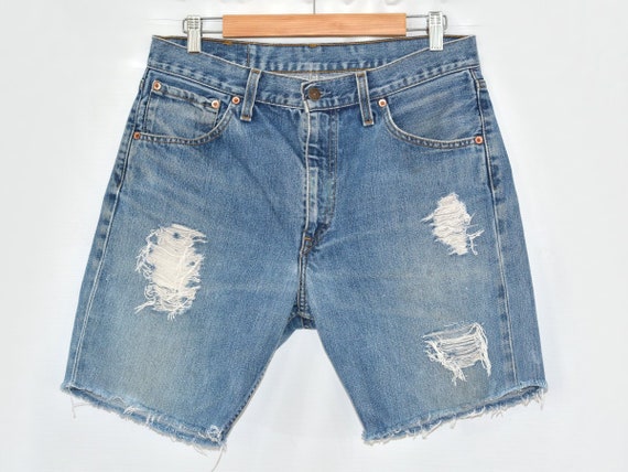 Distressed Levis Shorts Men Vintage Blue High Waist Waisted Distressed Levis Shorts Men Vintage Blue High Waist Waisted