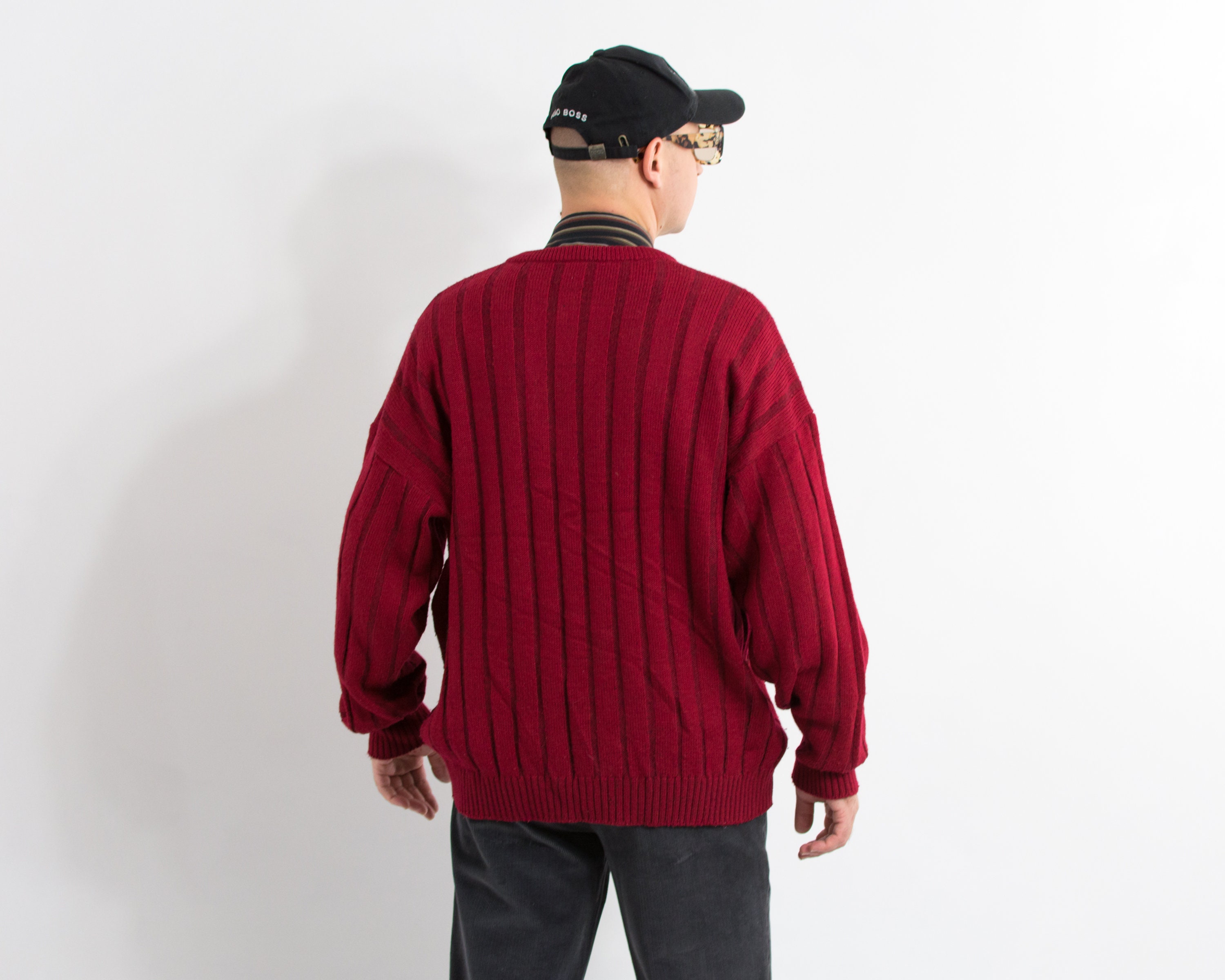 トップス vintage velours wine red Knit Vaughn V-Neck Sweater – Bishop + Young