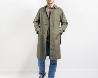 Vintage trench coat military khaki coat belted men size S/M