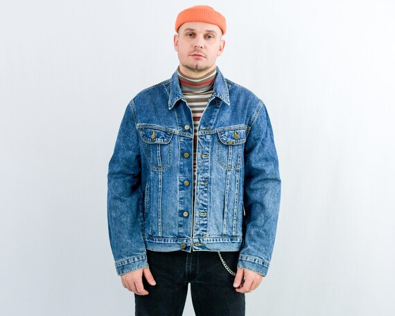 LEE Denim Jacket Navy Blue Jean Vintage 