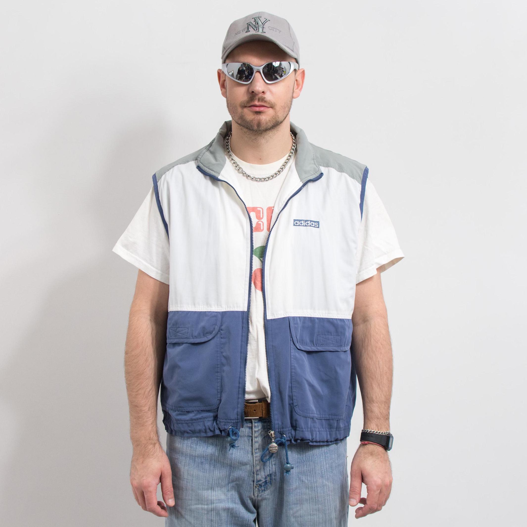 Adidas Sleeveless Jacket 90's Vintage Athletic Vest Men Size L