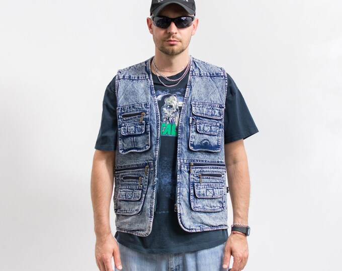 Men's Vintage Loose Cargo Overalls 87669760Y