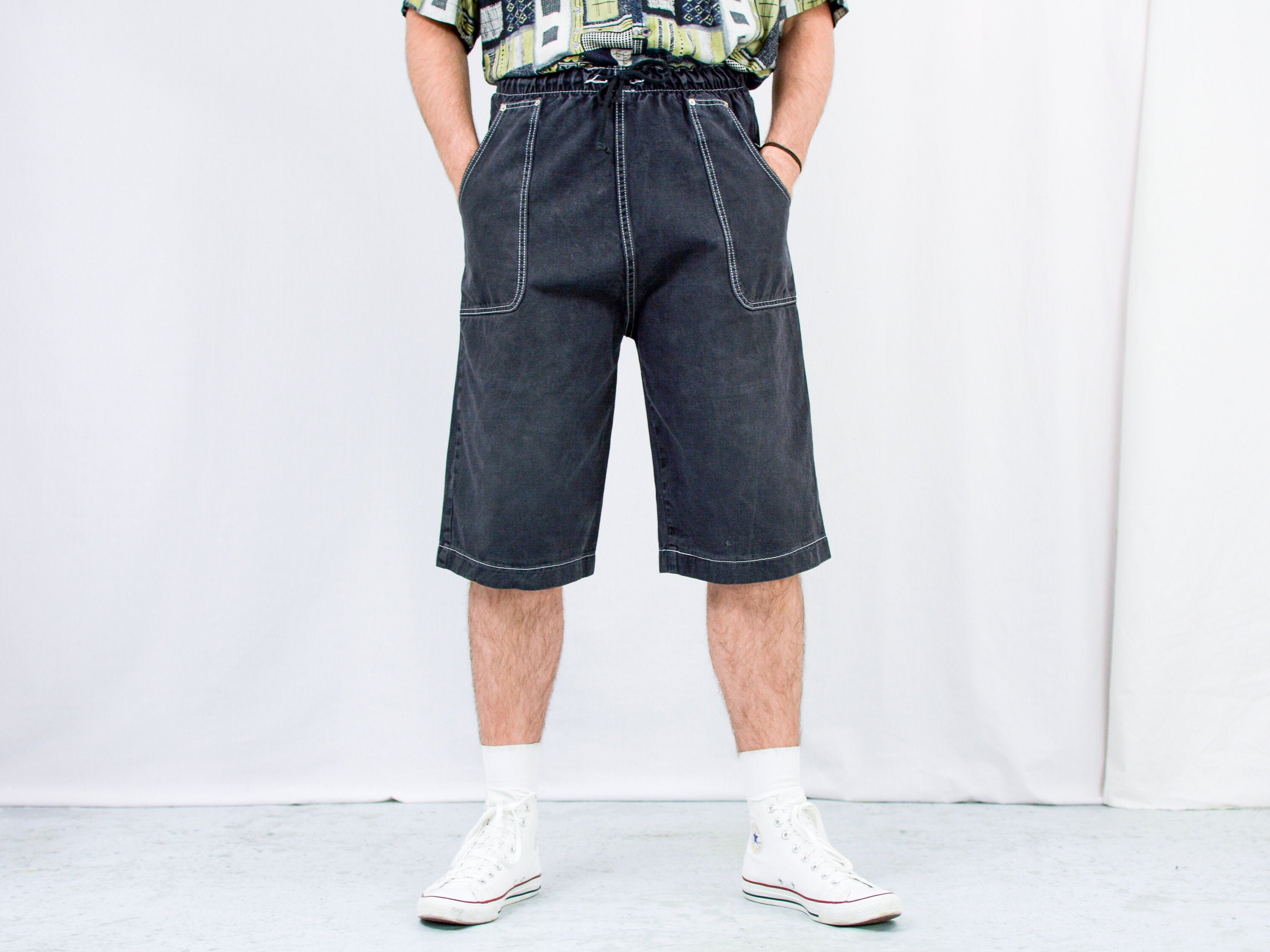 Skate Shorts 90s Vintage Gray Denim 