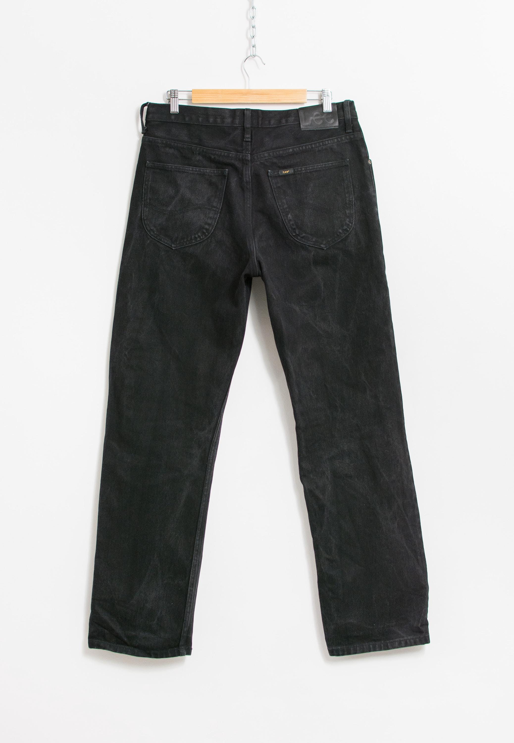 LEE Jeans Black Denim Straight Leg Brooklyn Zip Fly Men Size W34