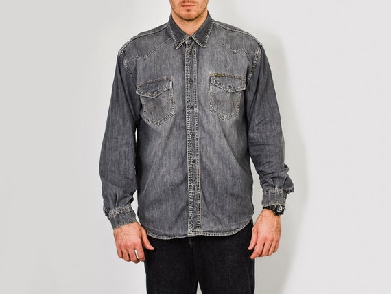 vintage denim shirts mens