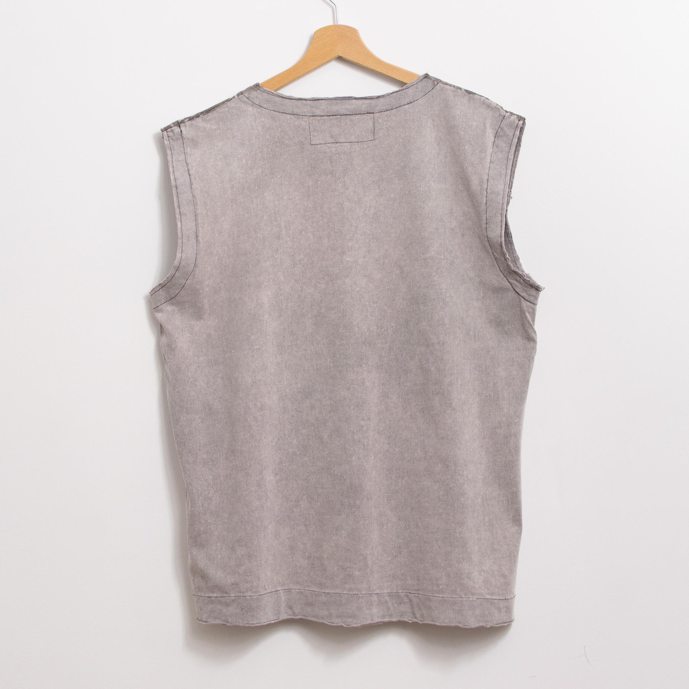 Tank Top Vintage Y2K | Grunge Sleeveless Shirt Gray Military