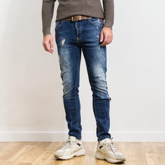 Dsquared2 Skinny Slim Jeans Distressed Stretch Denim - Etsy