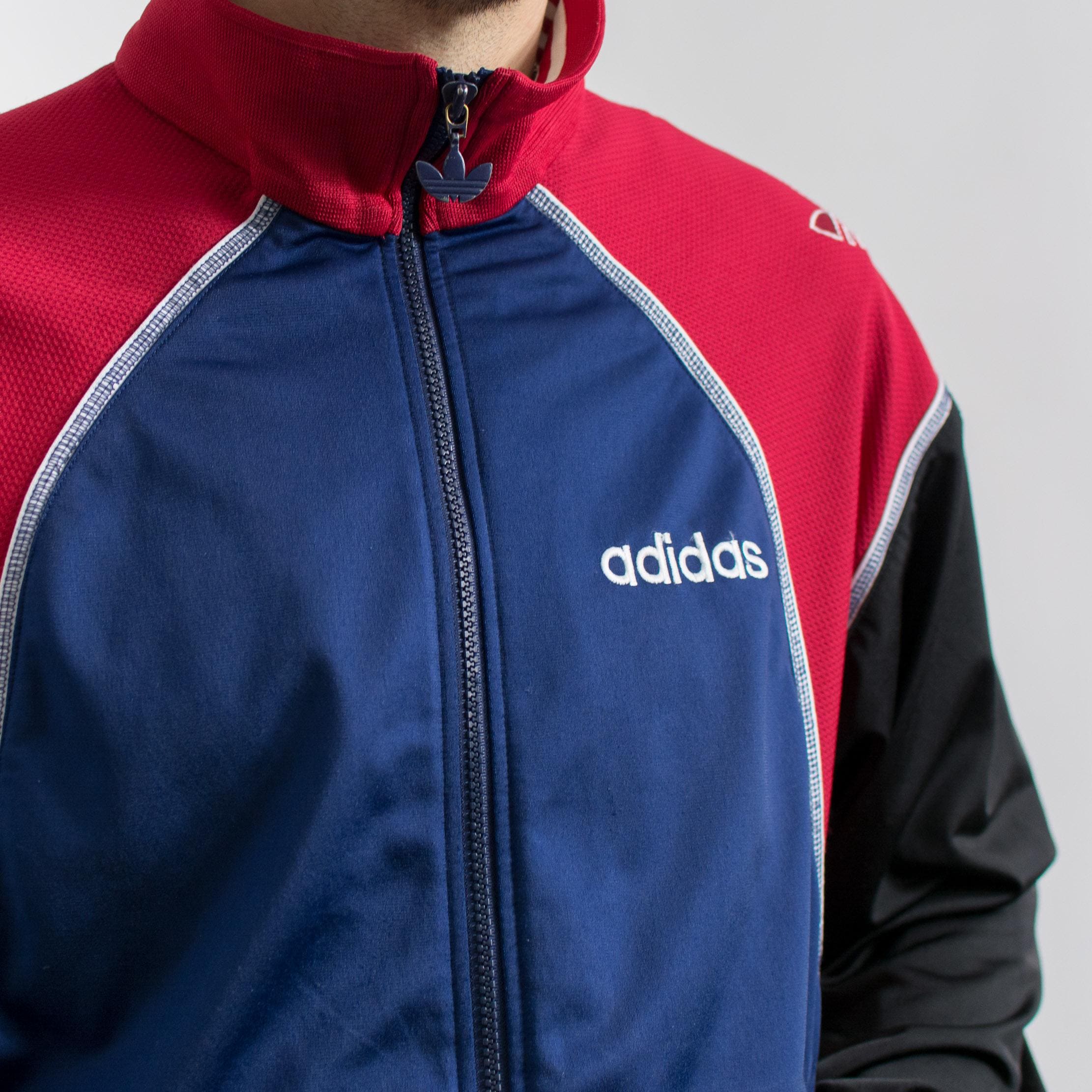 Vintage 90s Adidas Track Jacket Colorblock Zip up M - Etsy Canada