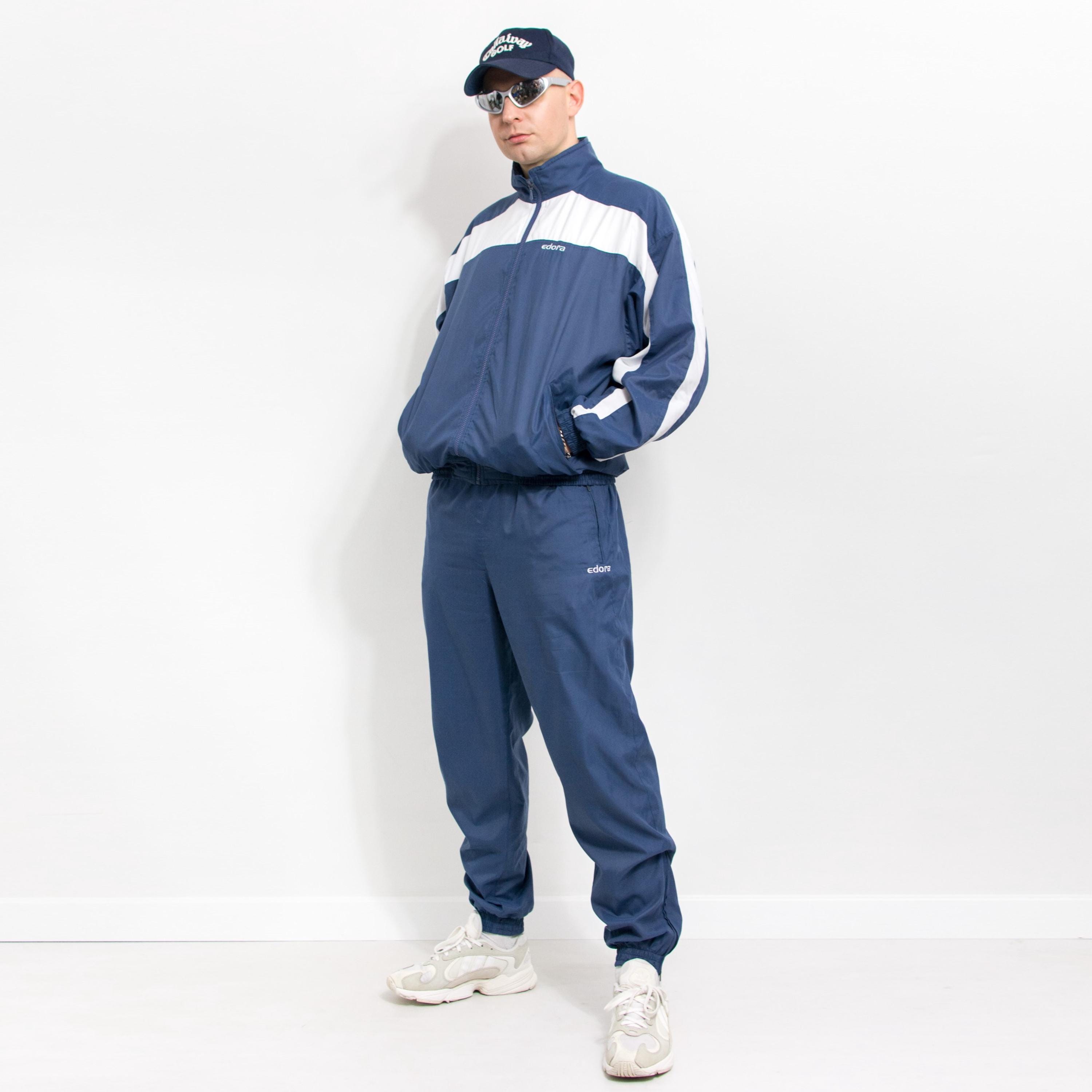 90's Tracksuit Edora Vintage Athletic Two Piece Set Men Size L - Etsy