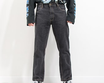 Vintage 90er Jahre Jeans Stonewashed Grau Denim Schwarz Herren Größe W36 L30