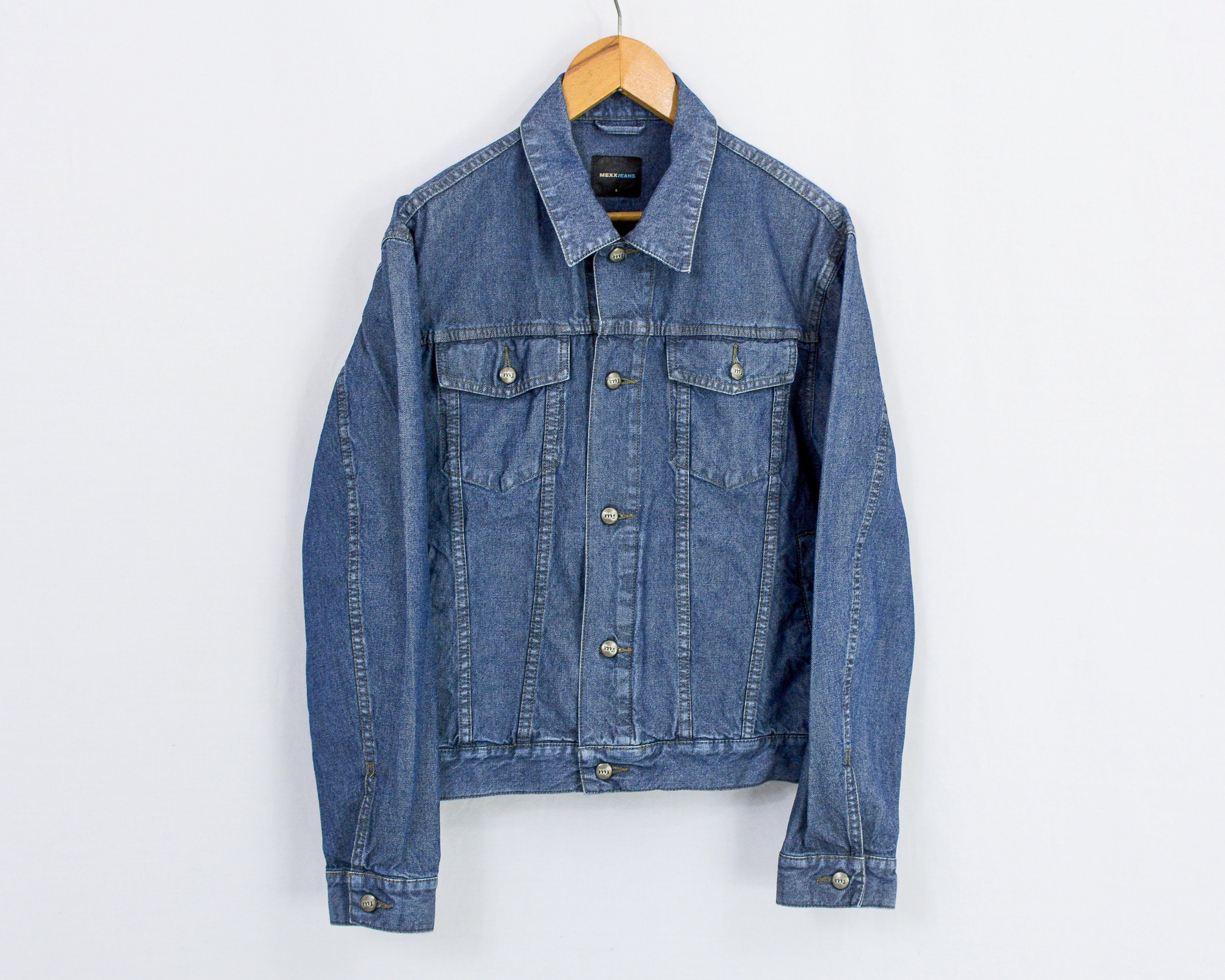 Vintage Blue Denim Jacket Mexx Y2k Jean Men Trucker Large - Etsy