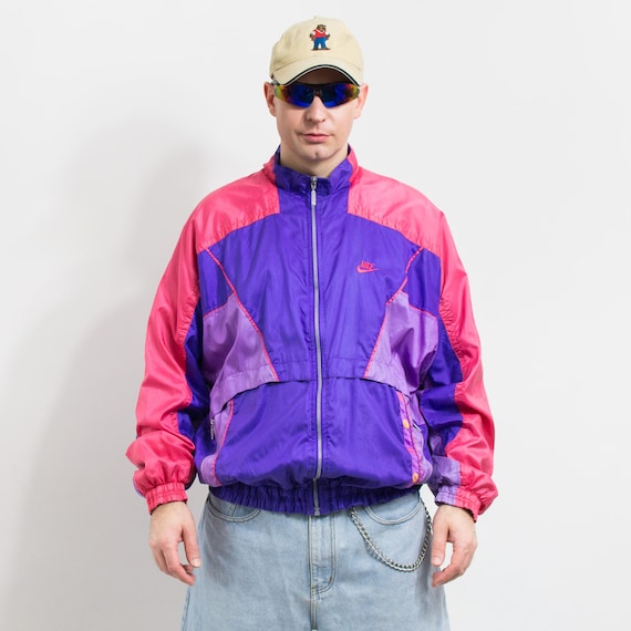 NIKE 90's Track Jacket Vintage Colorblock Windbreaker Men Size XL