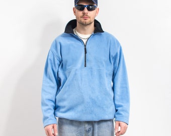 Sudadera polar jersey azul cálido oversize hombre talla XL
