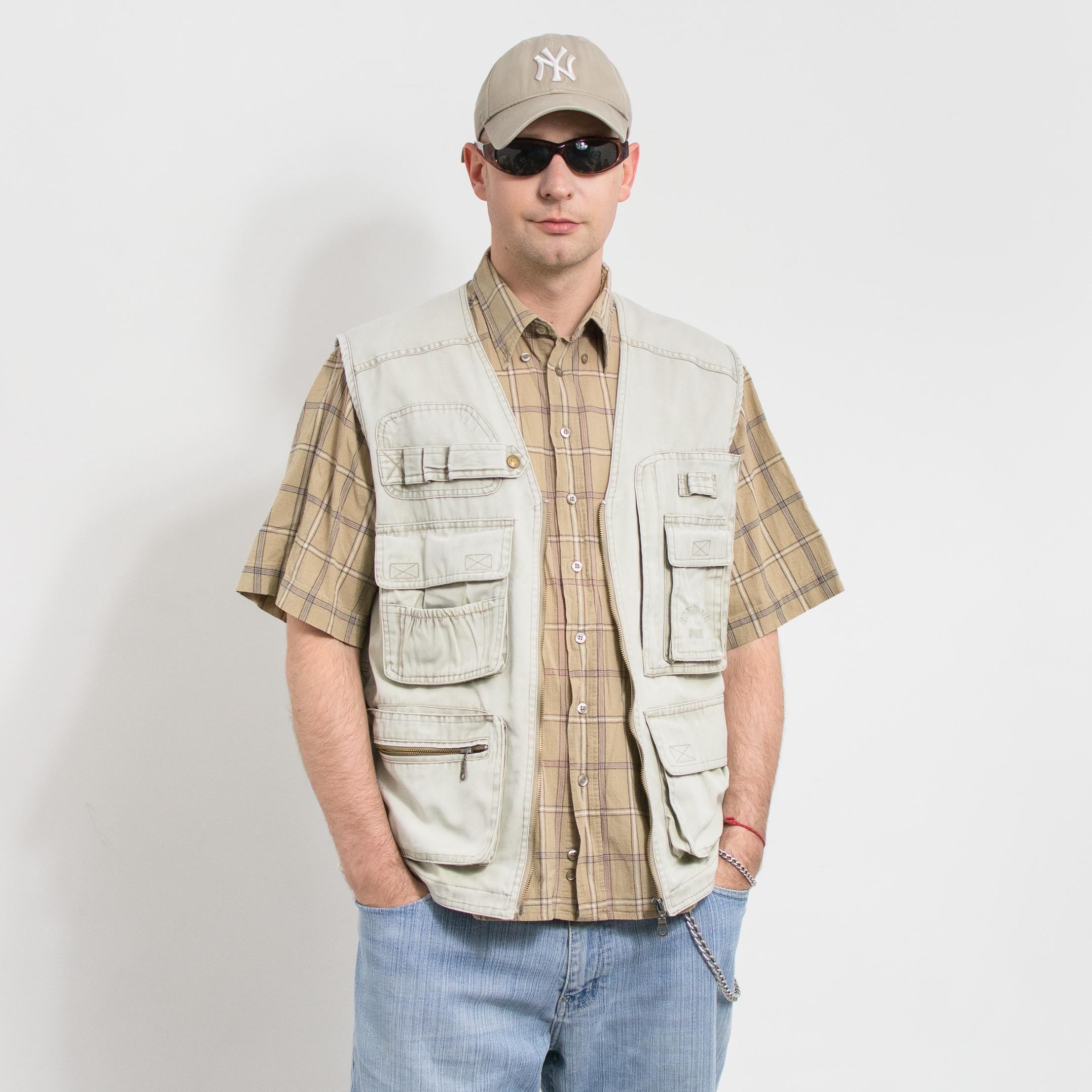 ジャケット・アウター 90s VOYAGE IN VEST THE ORIGINAL JACKET Vintage Utility Vest 90s Cargo Sleeveless Jacket Men Size L