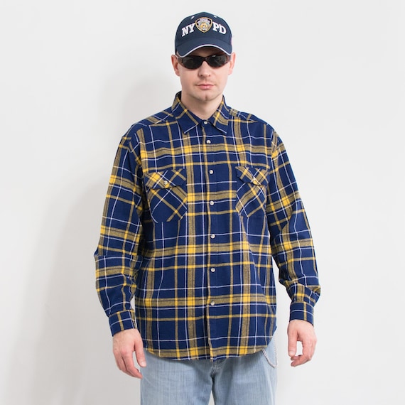 Flannel Shirt Plaid Button Down Tartan Men Size XXL/XXXL - Etsy