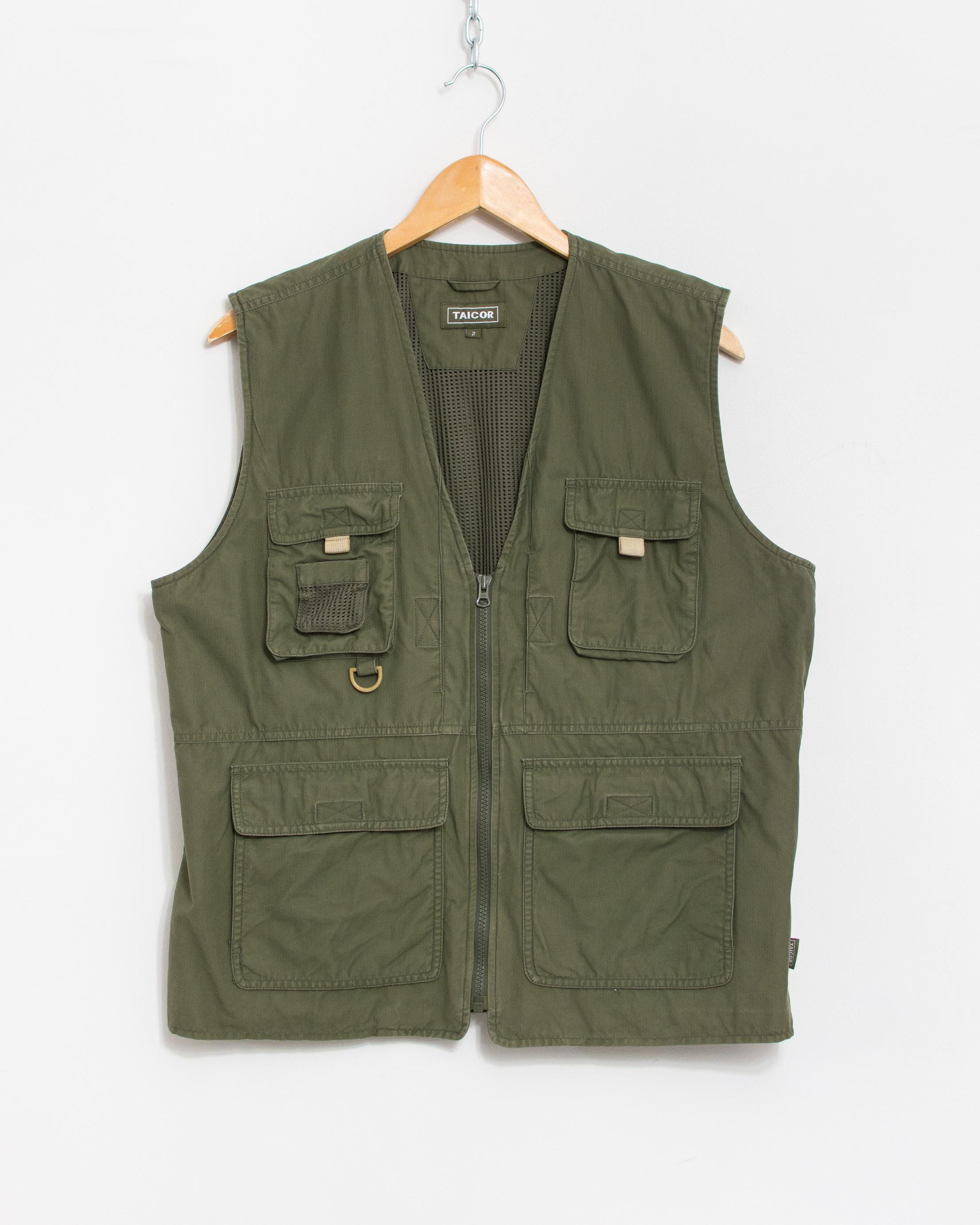 Vintage Cargo Vest Green Utility Top Military Men Size M/L - Etsy