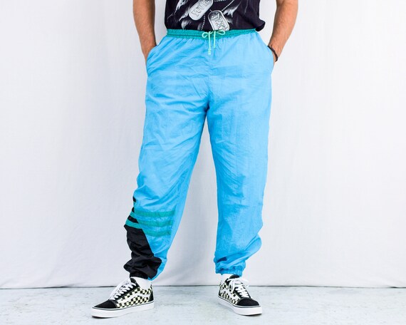 Blue Black Track Pants Vintage 