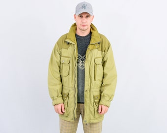 90s windbreaker vintage jacket outdoor parka men khaki green XL/XXL