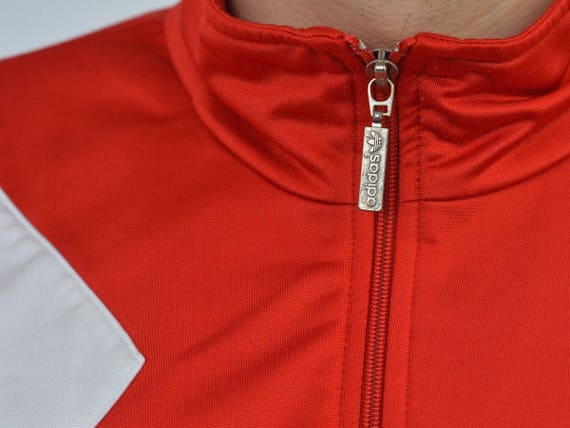 Adidas Trainingsanzug Top rot Vintage Sweatshirt Oldschool Sport drei 3 Streifen retro Track Jacke der 90er Jahre Hipster dunkelblau Reißverschluss Adidas Trainingsanzug Top rot Vintage Sweatshirt Oldschool Sport drei 3 Streifen retro Track Jacke der 90er Jahre Hipster dunkelblau Reißverschluss