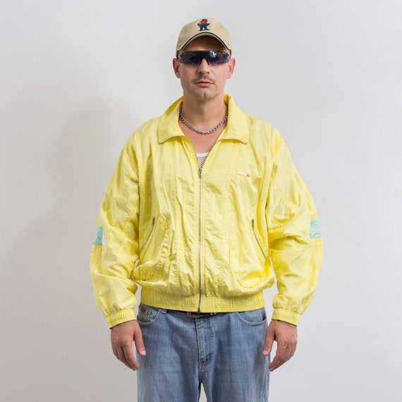 Veste de survetement ELLESSE vintage des annees 90 jaune coupe vent homme taille XL XXL Etsy France