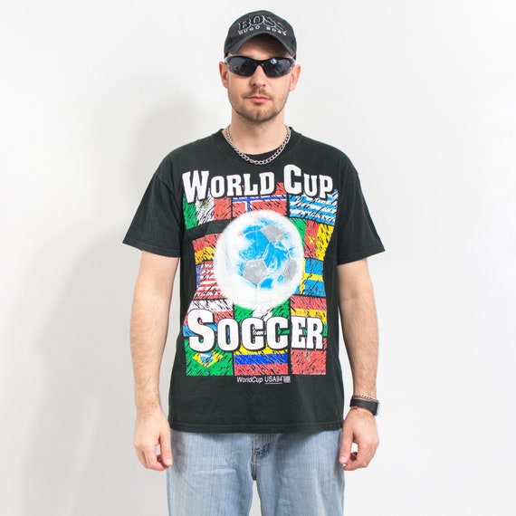 94年ワールドカップUSA ホットサッカーFUN Tシャツ World Cup 1994 T-shirt Vintage USA Mundial Soccer Top Top