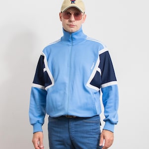 Veste de survêtement Adidas années 80 | Haut de survêtement zippé vintage | Homme L