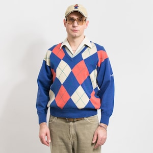 Pringle wool sweater vintage V neck preppy pullover men S