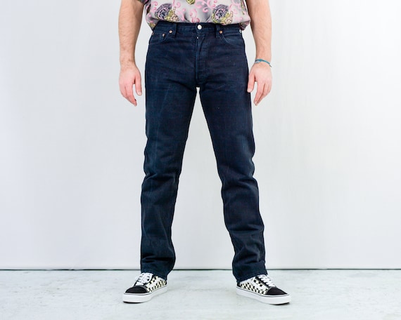 Black Levis 501 jeans W34 L34 vintage denim button fly men - Etsy 日本