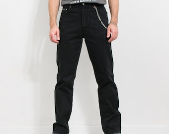 Henry Choice Jeans W34 L32 Vintage Black 90s Trousers Pants