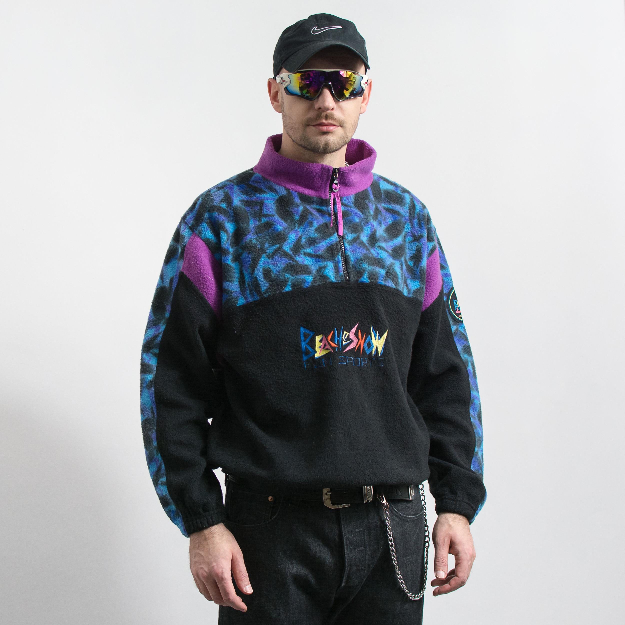 Vintage 90s Ski Fleece Pullover Colorful Oversized Half Zip L - Etsy